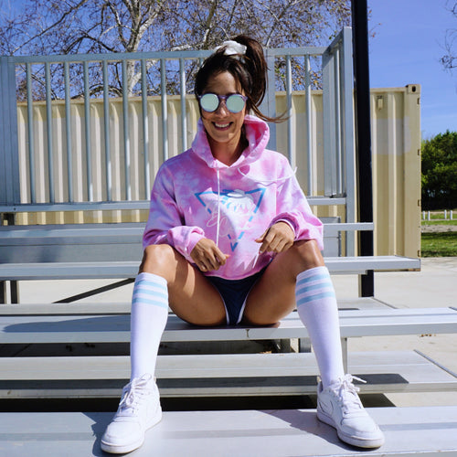 Beach Club Pink Tie dye Hoodie